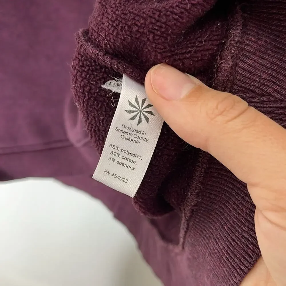 ATHLETA Plum Cowl Neck Pullover Polyester Blend Sweatshirt Top Size Medium - Picture 7 of 10